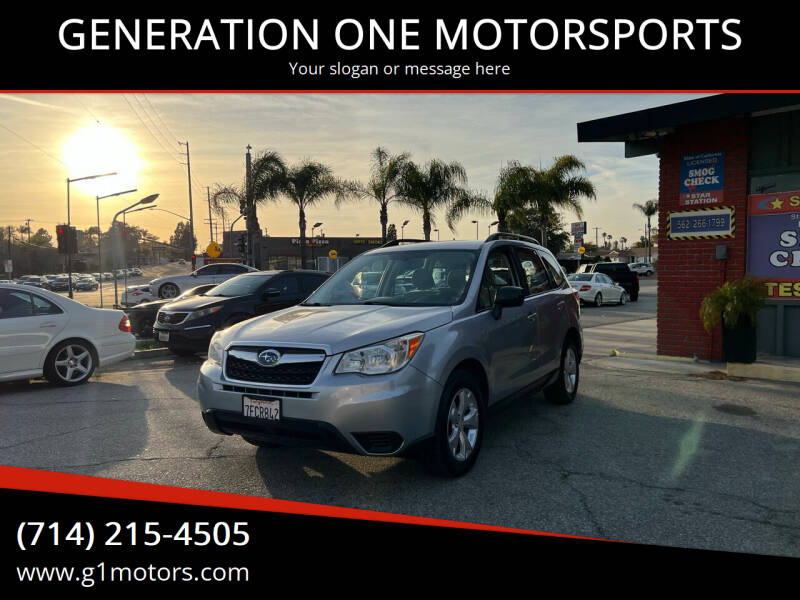 2015 Subaru Forester for sale at GENERATION ONE MOTORSPORTS in La Habra CA