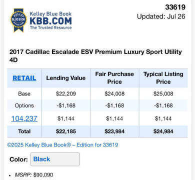 2017 Cadillac Escalade ESV Premium Luxury