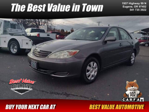 2002 Toyota Camry for sale at Best Value Automotive in Eugene OR