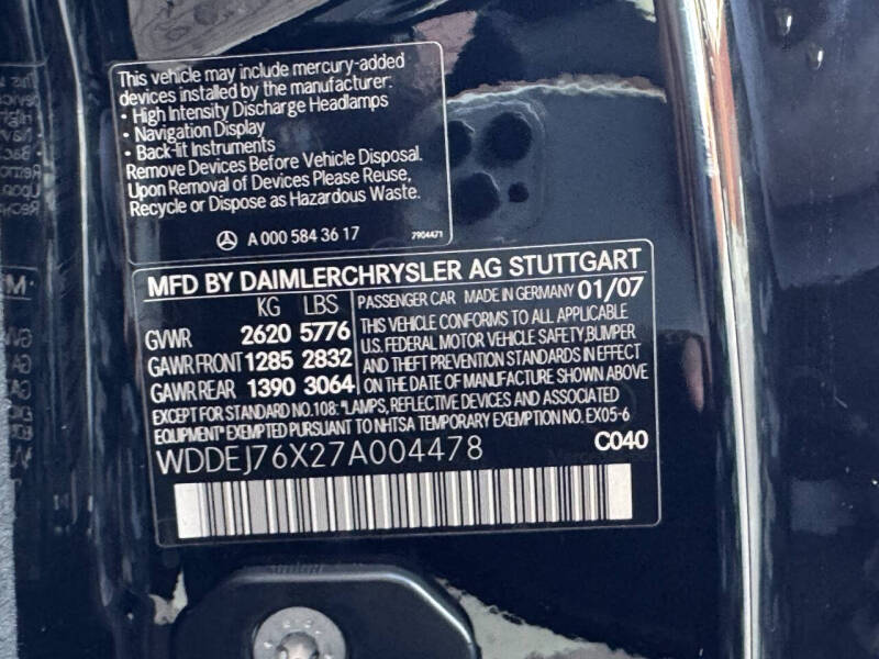 2007 Mercedes-Benz CL-Class CL 600