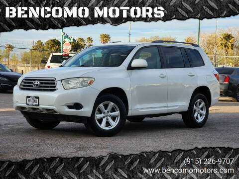 2008 Toyota Highlander for sale at BENCOMO MOTORS in El Paso TX