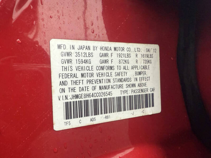 2012 Honda Fit Sport w/Navi