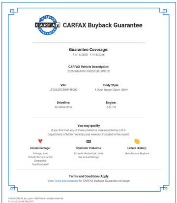 2025 Subaru Forester Limited