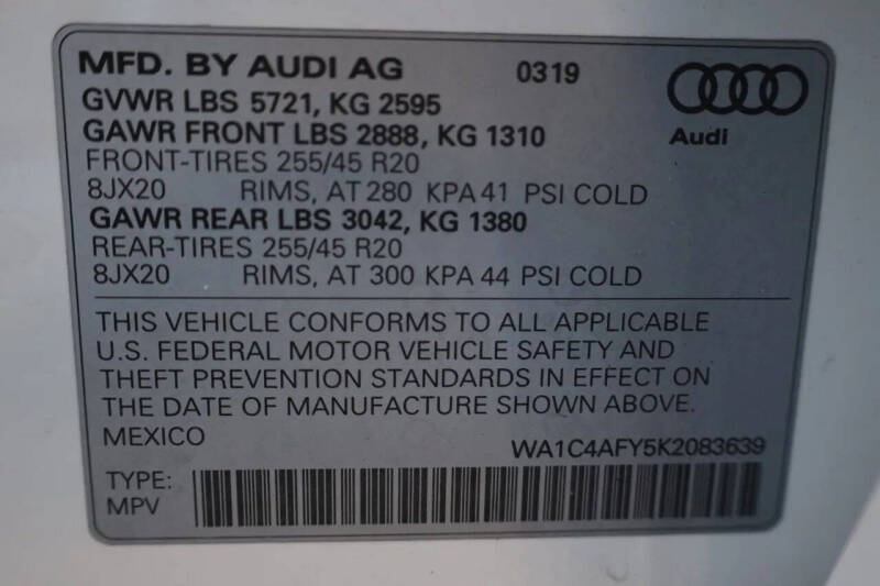 2019 Audi SQ5 3.0T quattro Prestige