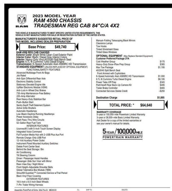 2023 RAM 4500