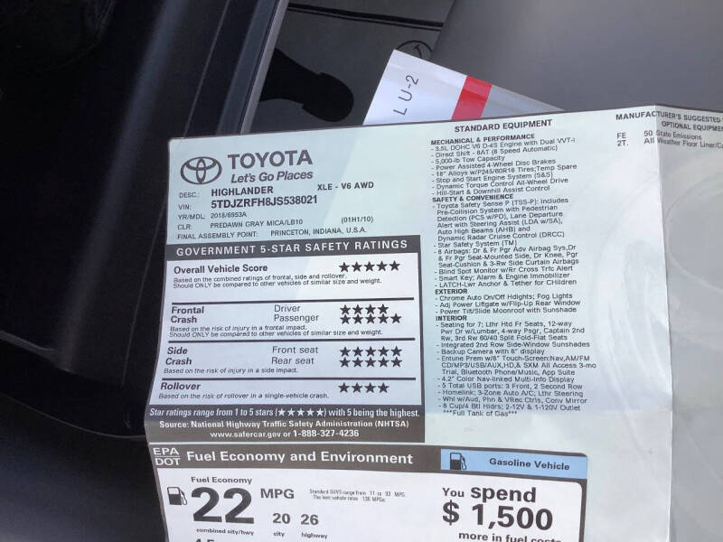 2018 Toyota Highlander XLE