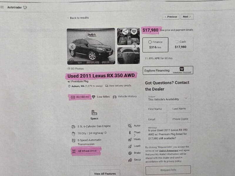 2010 Lexus RX 350