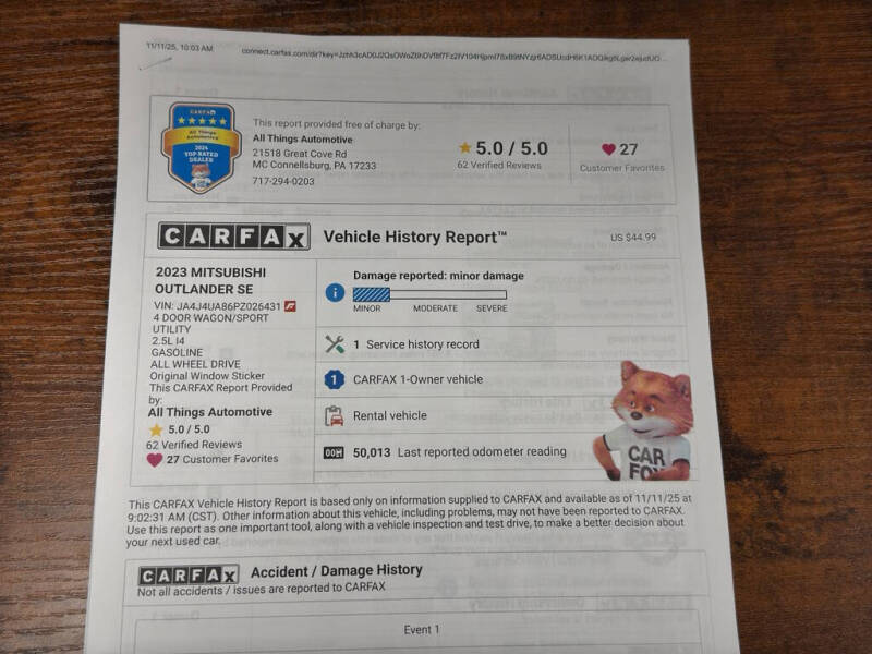 2023 Mitsubishi Outlander SE Special Edition