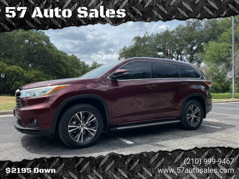 2016 Toyota Highlander for sale at 57 Auto Sales in San Antonio TX