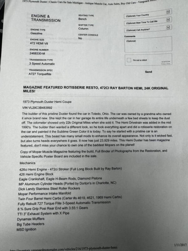 1973 Plymouth Duster