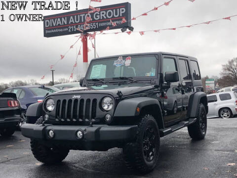 2016 Jeep Wrangler Unlimited for sale at Divan Auto Group in Feasterville Trevose PA