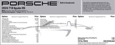 2024 Porsche 718 Boxster Spyder RS