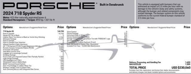2024 Porsche 718 Boxster Spyder RS