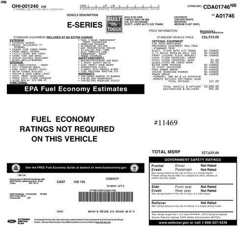 2012 Ford E-Series E-150