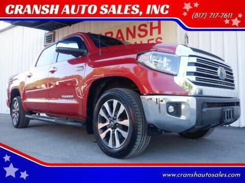 2018 Toyota Tundra for sale at CRANSH AUTO SALES, INC in Arlington TX