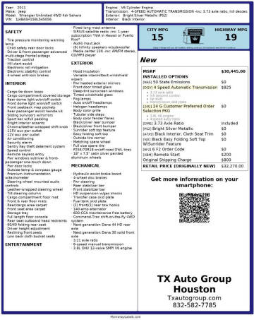 2011 Jeep Wrangler Unlimited Sahara