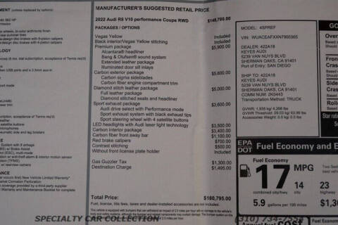 2022 Audi R8 5.2 V10 performance