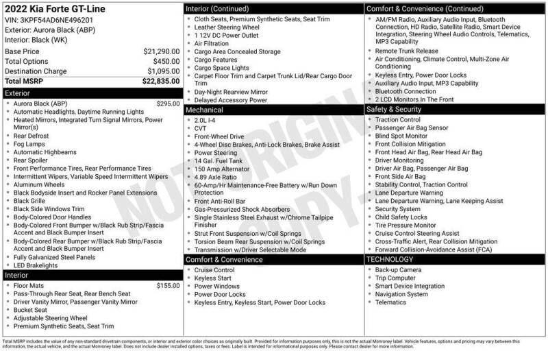2022 Kia Forte GT Line