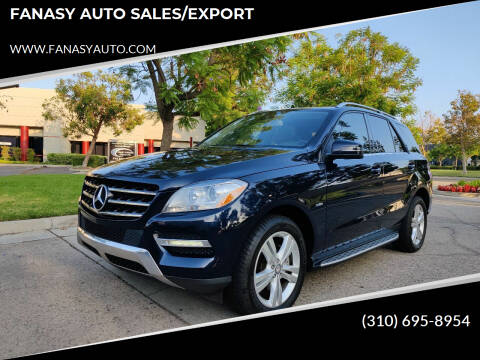 2012 Mercedes-Benz M-Class for sale at FANASY AUTO SALES/EXPORT in Yorba Linda CA