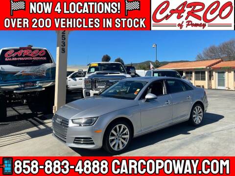 2017 Audi A4 for sale at CARCO SALES & FINANCE - CARCO OF POWAY in Poway CA