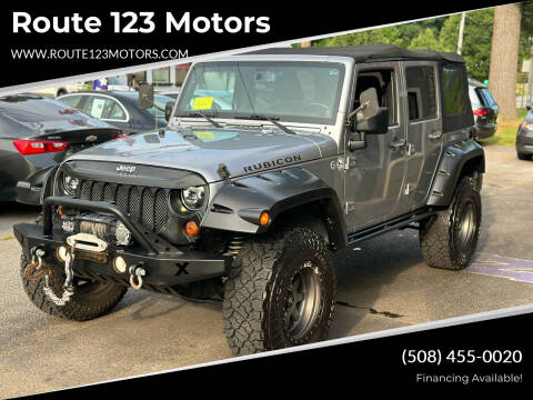 2013 Jeep Wrangler Unlimited for sale at Route 123 Motors in Norton MA