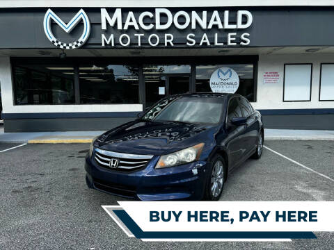 2012 Honda Accord for sale at MacDonald Motor Sales in High Point NC