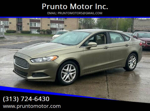 2013 Ford Fusion for sale at Prunto Motor Inc. in Dearborn MI