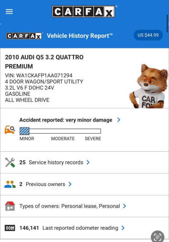 2010 Audi Q5 3.2 quattro Premium