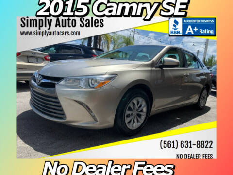 2015 Toyota Camry for sale at Simply Auto Sales in Palm Beach Gardens FL