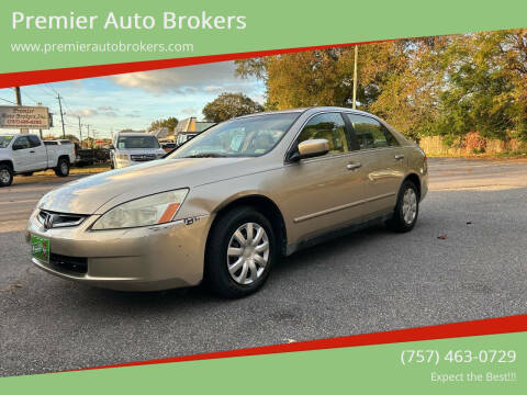 2003 Honda Accord for sale at Premier Auto Brokers in Virginia Beach VA