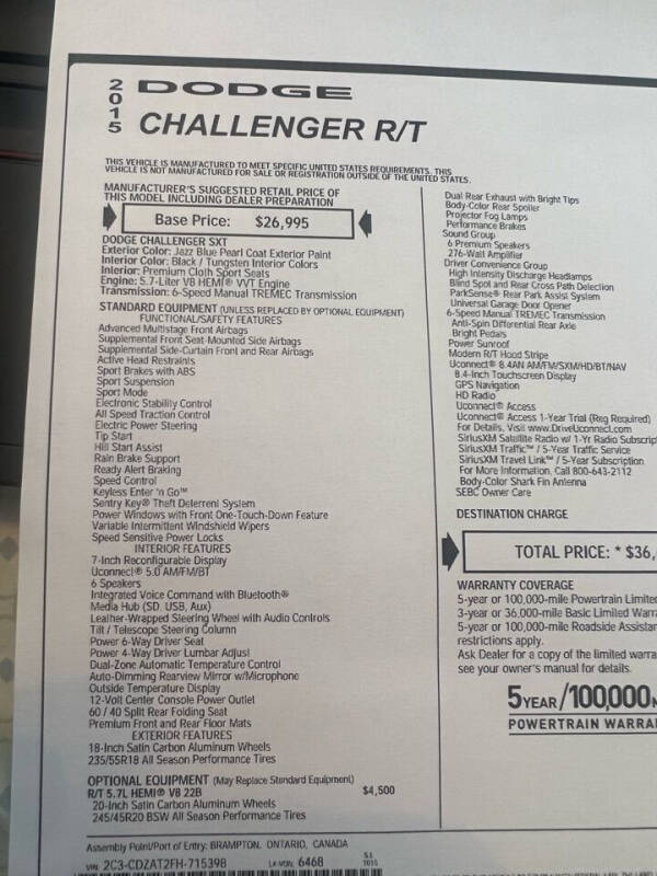 2015 Dodge Challenger R/T