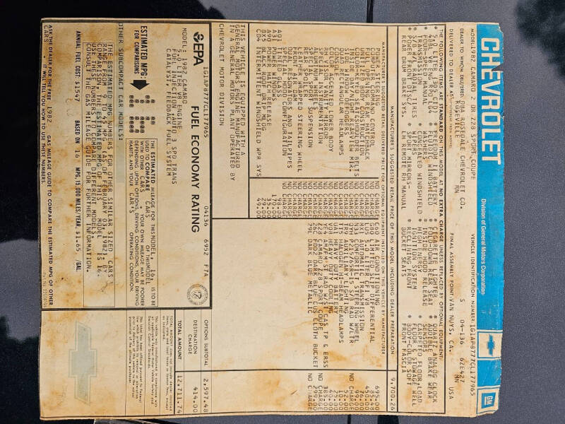 1982 Chevrolet Camaro