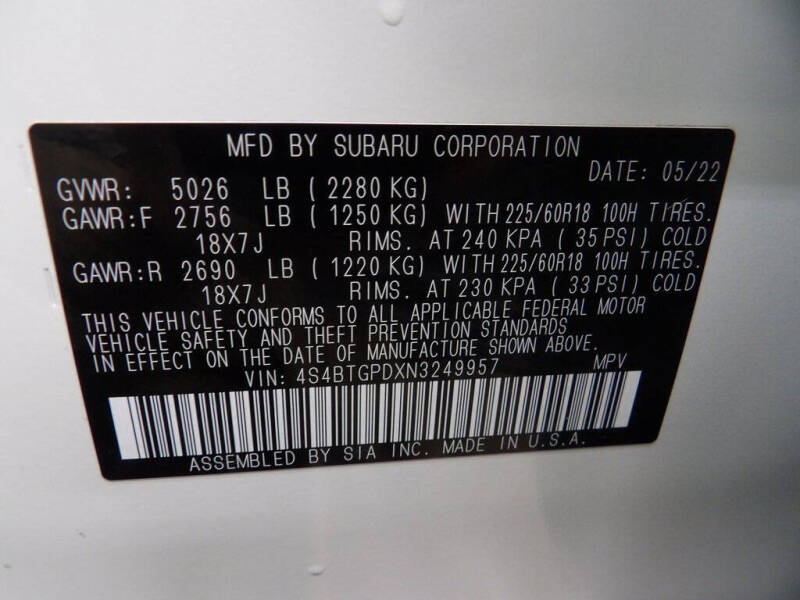 2022 Subaru Outback Touring XT