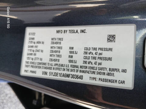 2022 Tesla Model 3