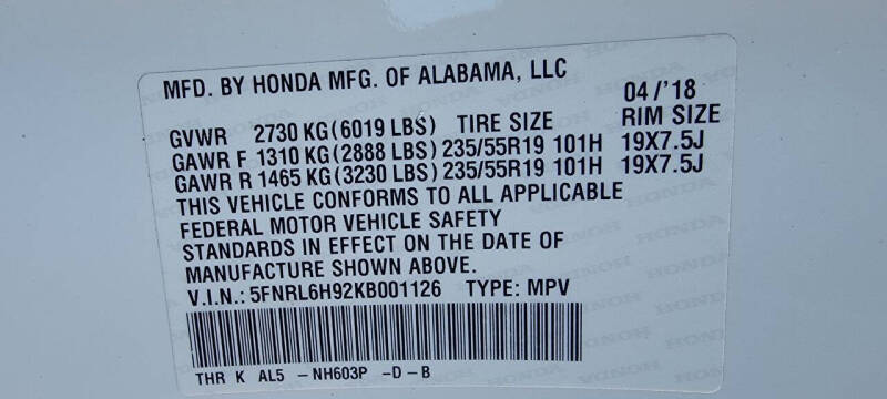 2019 Honda Odyssey Elite