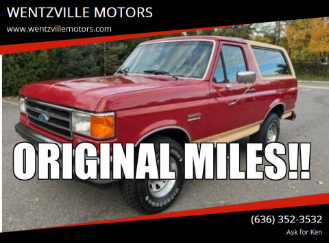 1990 Ford Bronco for sale at WENTZVILLE MOTORS in Wentzville MO