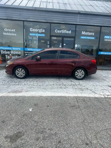 2012 Honda Civic for sale at Georgia Certified Motors in Stockbridge GA