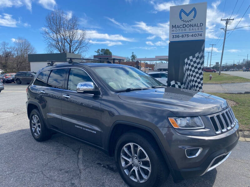 2014 Jeep Grand Cherokee for sale at MacDonald Motor Sales in High Point NC