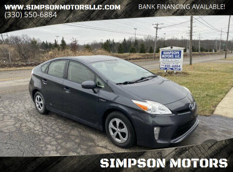 2013 Toyota Prius for sale at SIMPSON MOTORS in Youngstown OH