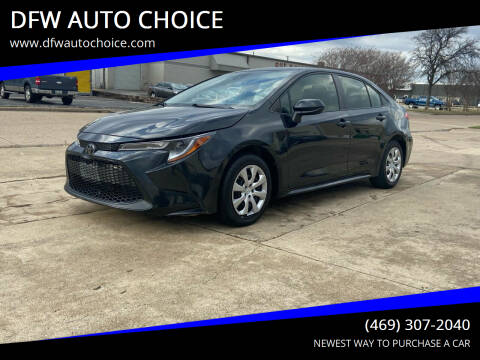 2020 Toyota Corolla for sale at DFW AUTO CHOICE in Dallas TX