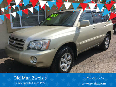 2002 Toyota Highlander for sale at Old Man Zweig's in Plymouth PA