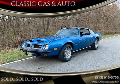1974 Pontiac Firebird for sale at CLASSIC GAS & AUTO in Cleves OH
