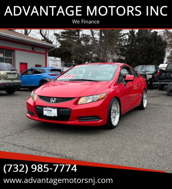 2012 Honda Civic for sale at ADVANTAGE MOTORS INC in Edison NJ