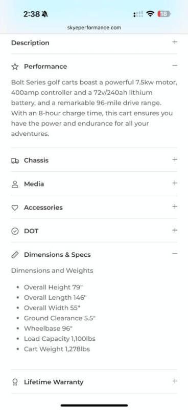 2024 Skye Performance Bolt Series XL