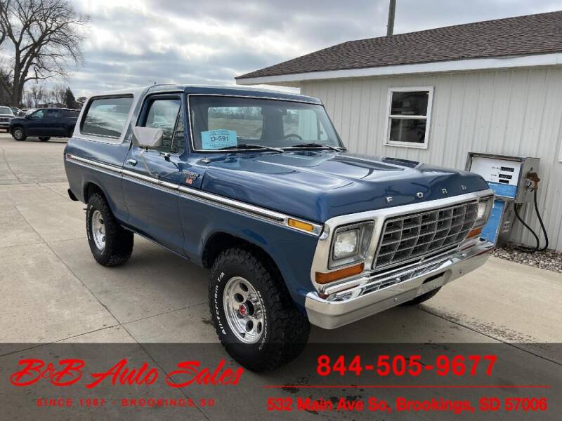 1979 Ford Bronco Ranger XLT for sale at B & B Auto Sales in Brookings SD