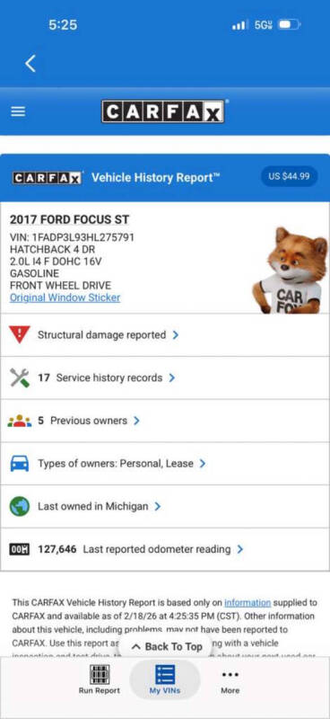 2017 Ford Focus ST