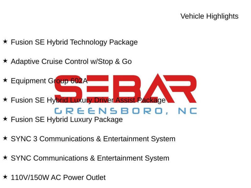 2018 Ford Fusion Hybrid SE