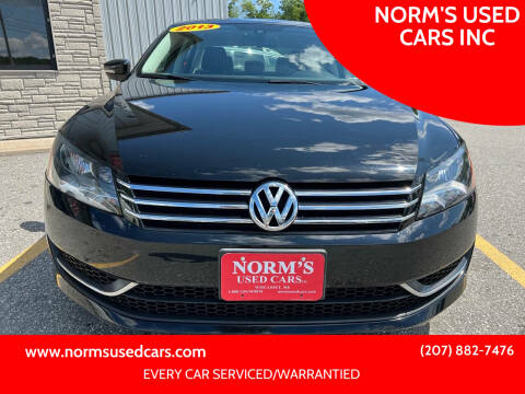 2013 Volkswagen Passat for sale at NORM'S USED CARS INC in Wiscasset ME