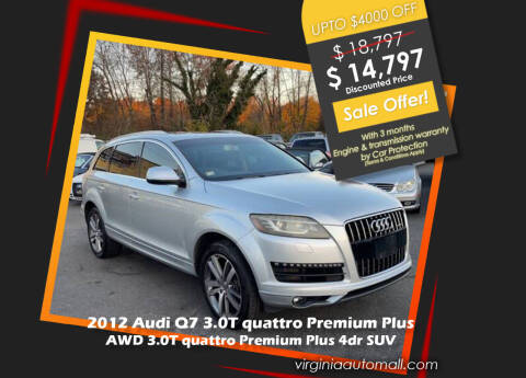 2012 Audi Q7 for sale at Virginia Auto Mall in Woodford VA