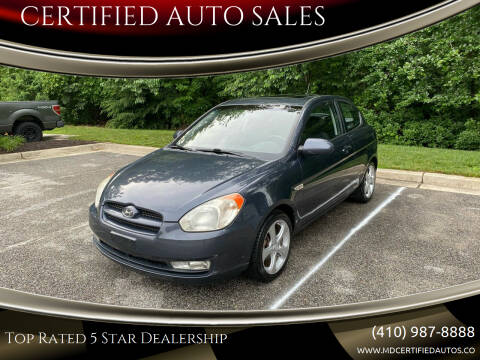 2008 Hyundai Accent for sale at CERTIFIED AUTO SALES in Millersville MD